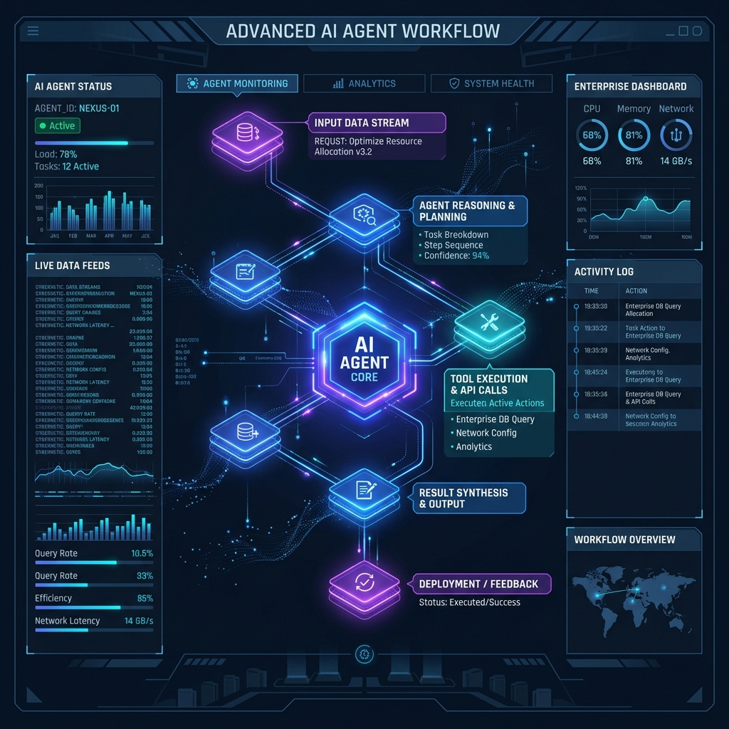 AI Agent Workflow Dashboard Mockup